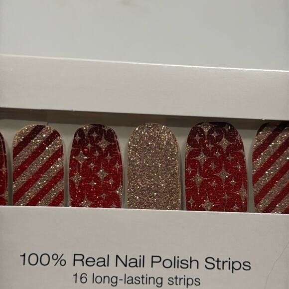 NWT Color Street "WRAP IT UP" Red Gold Silver Glitter Nail Strips - Picture 1 of 4